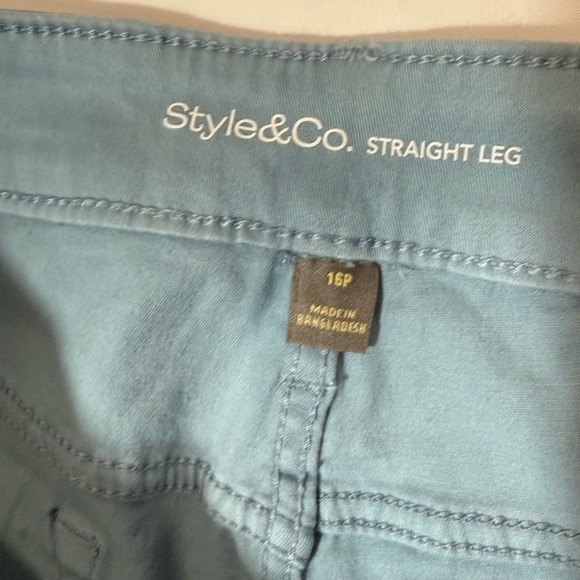 Style & Co Women Straight Leg High Rise Jeans Better Cotton Blue Size 16 Petite - Picture 4 of 8